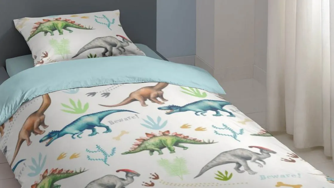 Dino flanel dekbedovertrek