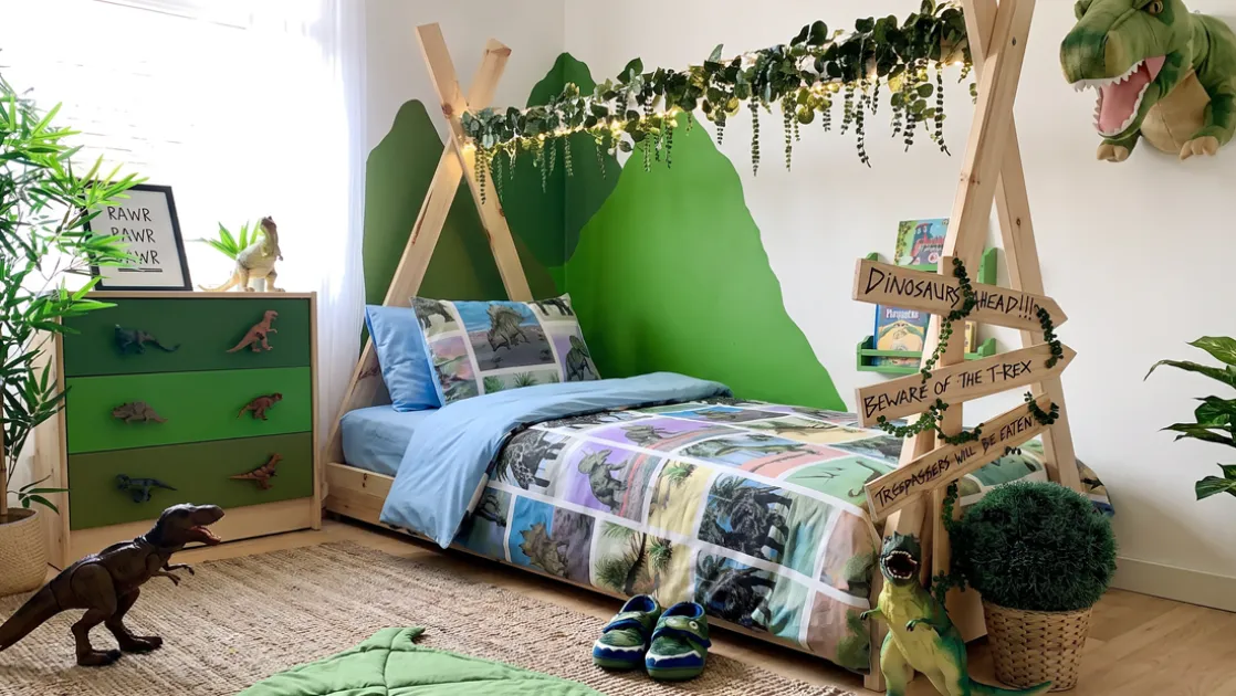 Dinosaur flanel dekbedovertrek