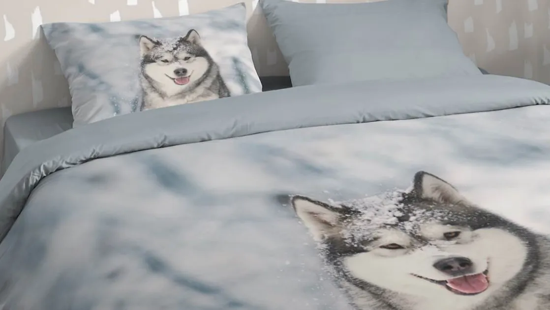 Husky flanel dekbedovertrek