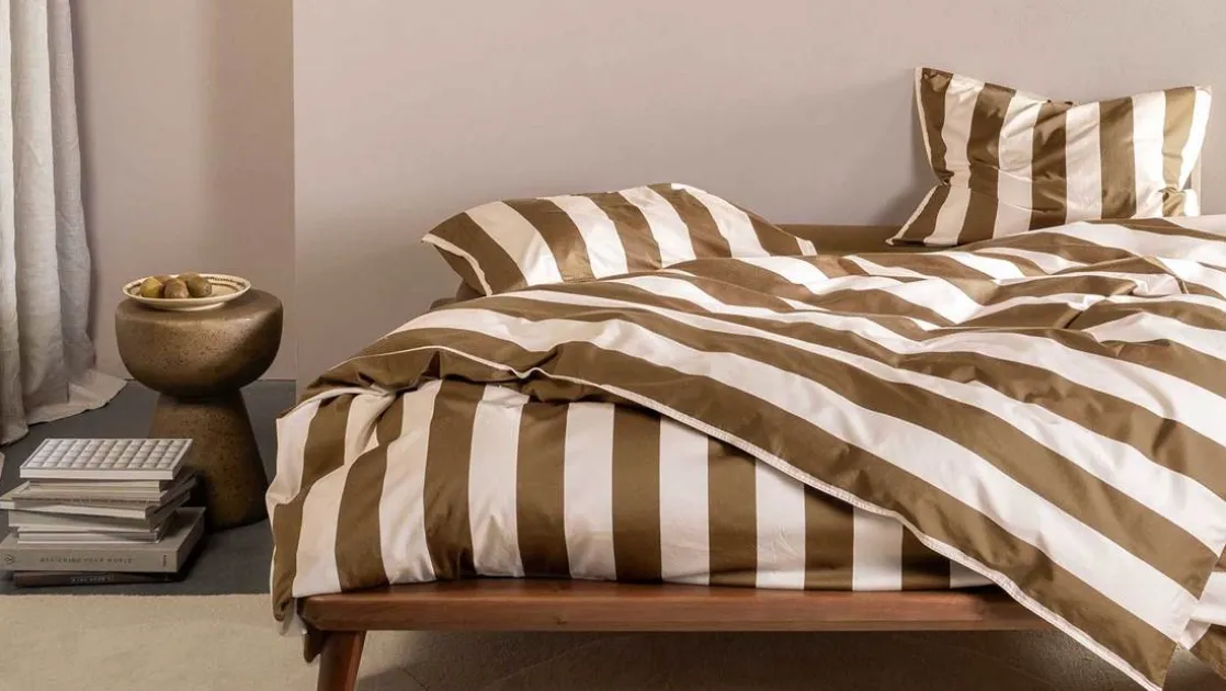 Minte Stripe dekbedovertrek