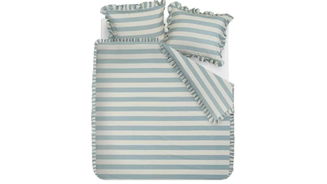 Striped Ruffle dekbedovertrek