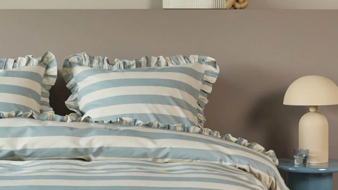 Striped Ruffle dekbedovertrek