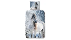 White Horse flanel dekbedovertrek