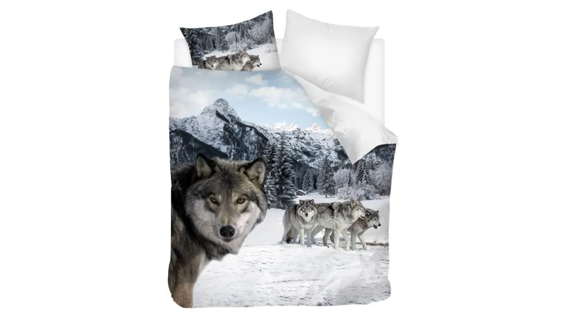 Wolf flanel dekbedovertrek