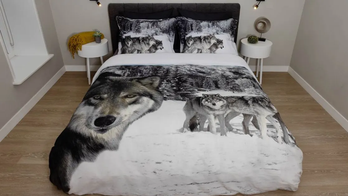 Wolf flanel dekbedovertrek