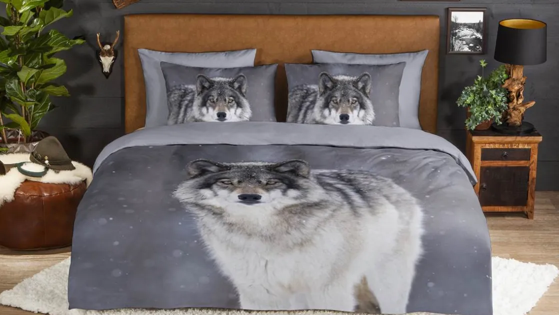 Wolfie flanel dekbedovertrek