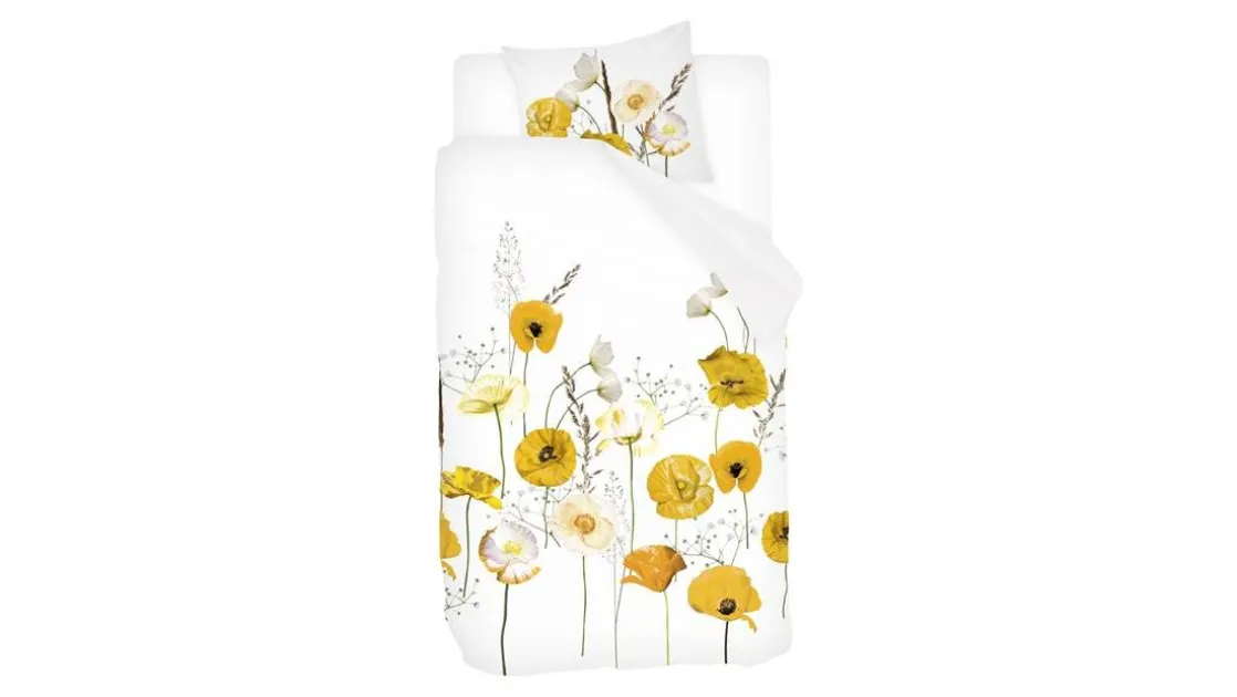 Yellow Poppy flanel dekbedovertrek